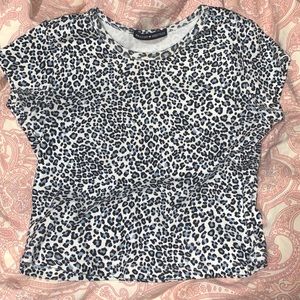 Brandy Melville Blue Ashlyn Cheetah Print Crop Top